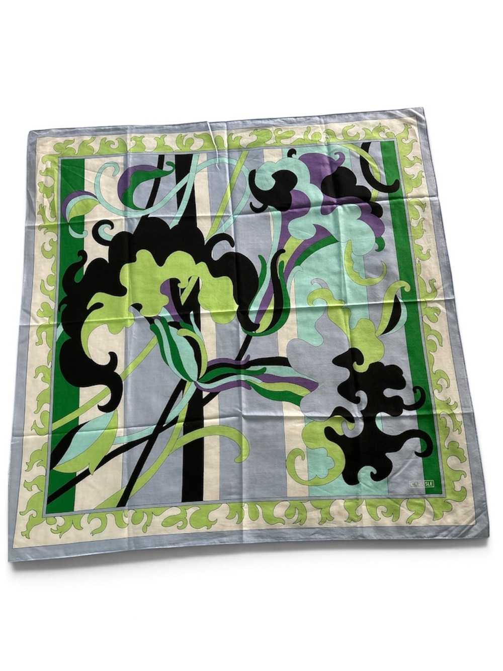 Beautiful Vintage Carlisle Floral Cotton Scarf Square